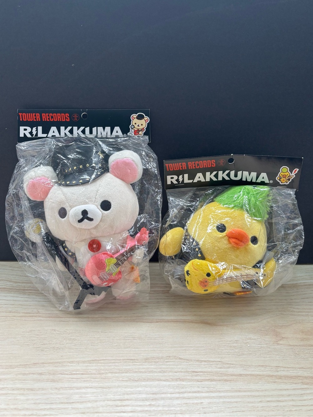 Rare 2013 Rilakkuma x Tower Records Rock Band Plush Set Korilakkuma Kiiroitori